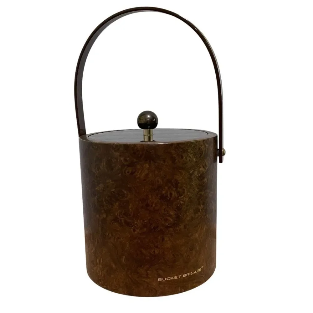 Vintage Morgan Designs Bucket Brigade Ice Bucket MCM Retro Marbled Bar Party